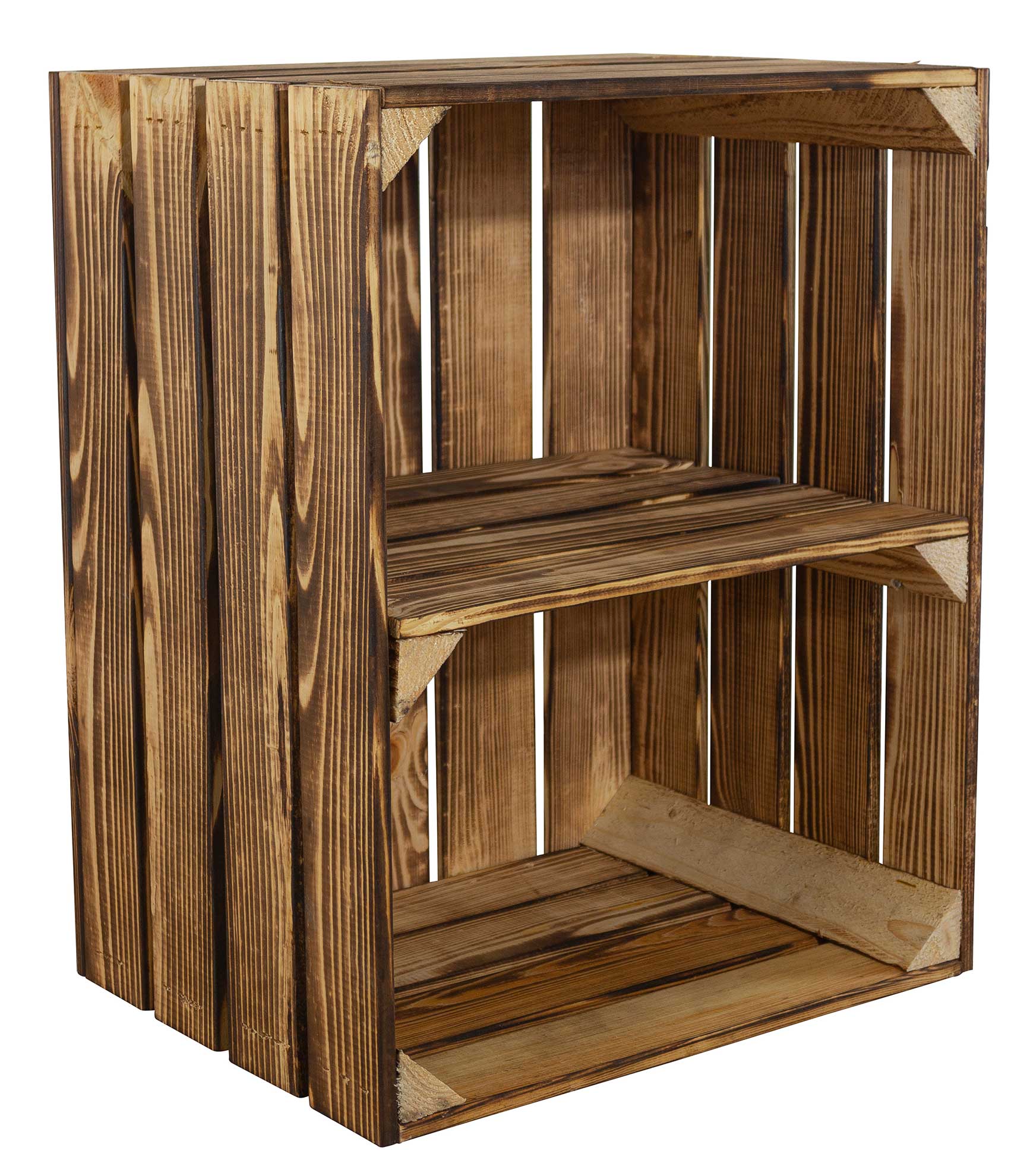 Geflammte Kiste für Schuh-und Bücherregal "quer" 50x40x30cm