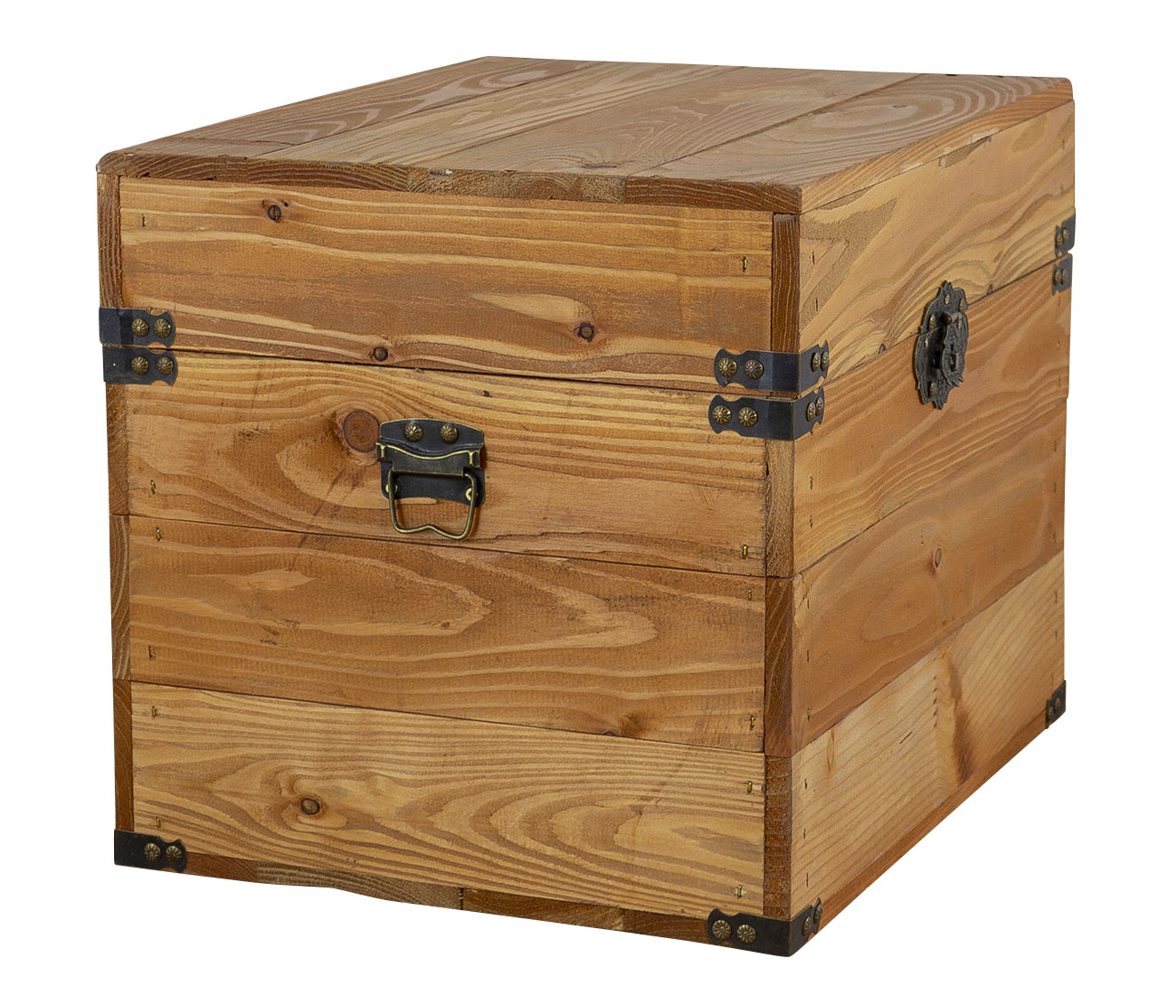 Kleine Holzkiste mit Deckel im schönen Braunton 45x35x35xcm