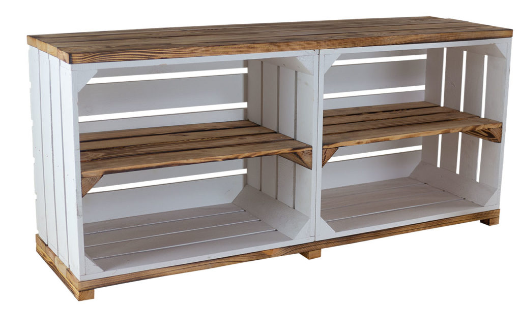 Neuer Weißer TV Schrank Mit Mittelbrettern Und Rollen, Innen Geflammt