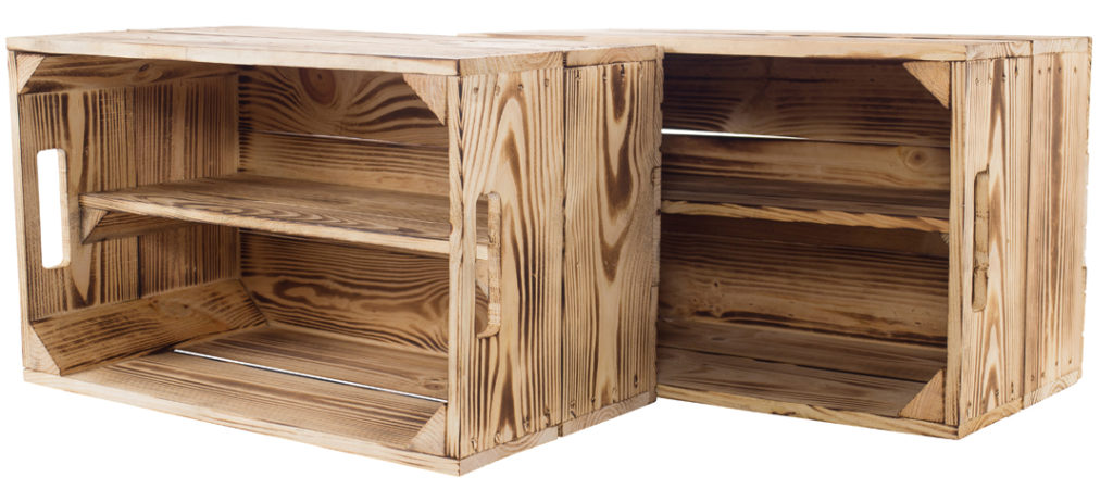 Neue Birnenkiste In Geflammter Optik Mit Mittelbrett 49x28x30cm